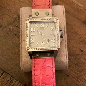 Brera Orologi Stella Diamond Watch Pink Alligator